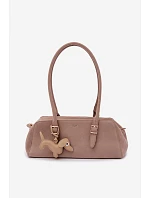 Kabelka z imitace semiše s přívěskem béžová model 22111592 - Flora&Co