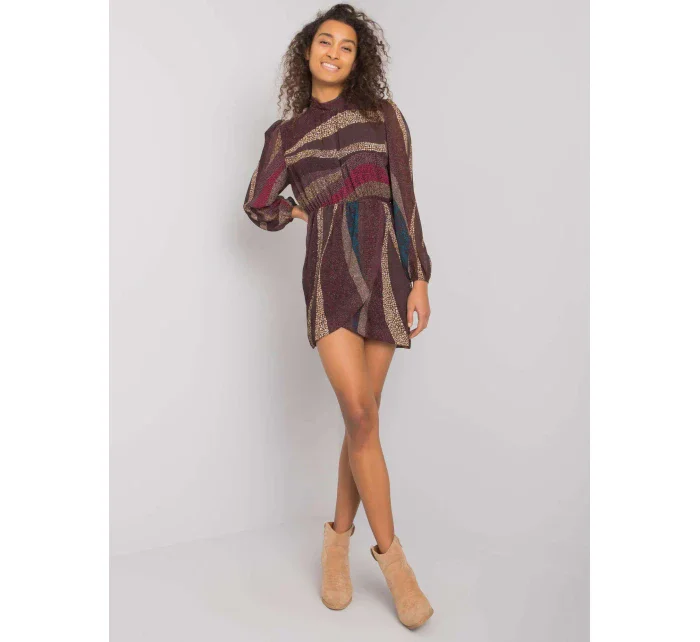 Šaty DHJ SK 15265.90 tmavě hnědá