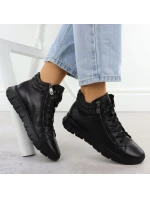 Černé dámské kožené nepromokavé boty Rieker N1305-00 Černé dámské kožené nepromokavé boty Rieker N1305-00