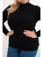 Dámský svetr Plus Size z viskózy s rolákem černý Dámský svetr Plus Size z viskózy s rolákem černý