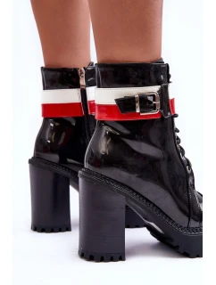 Masivní Kůže Boty Na Sloupku Černé Adrijana