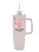 Personalizovaná termoska s průhledným víčkem s mapou