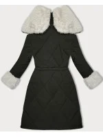 Army-béžová prošívaná zimní bunda s kožešinovou podšívkou Way Mode (WD202308) Army-béžová prošívaná zimní bunda s kožešinovou podšívkou Way Mode (WD202308)