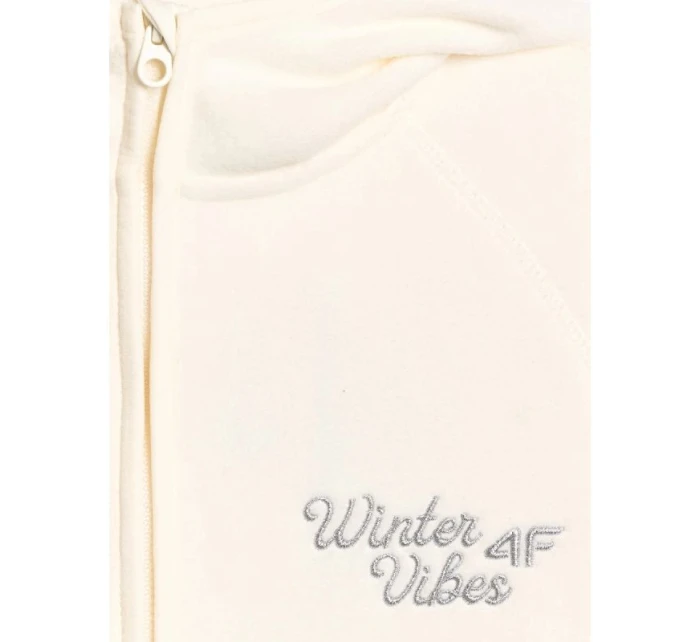 Dívčí volný fleece s kapucí 4F 4FJRAW25TFLEF444-11S