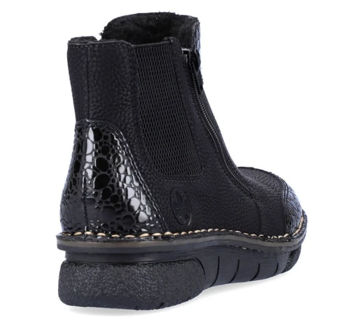 Pohodlné zateplené boty na zip Rieker W RKR555 Pohodlné zateplené boty na zip Rieker W RKR555