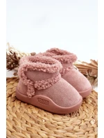 Dětské sněhule na suchý zip růžové model 21645707 - Boto