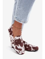 Loafersy Mokasyny Dámské Ploché V Látách Hnědo-Bílé Soreline Loafersy Mokasyny Dámské Ploché V Látách Hnědo-Bílé Soreline