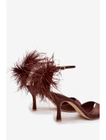 Sandály na podpatku s čokoládové model 21757834 - Boto Sandály na podpatku s čokoládové model 21757834 - Boto