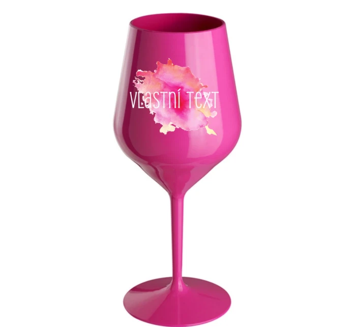 Personalizovaná nerozbitná sklenička na víno - Akvarelový otisk
