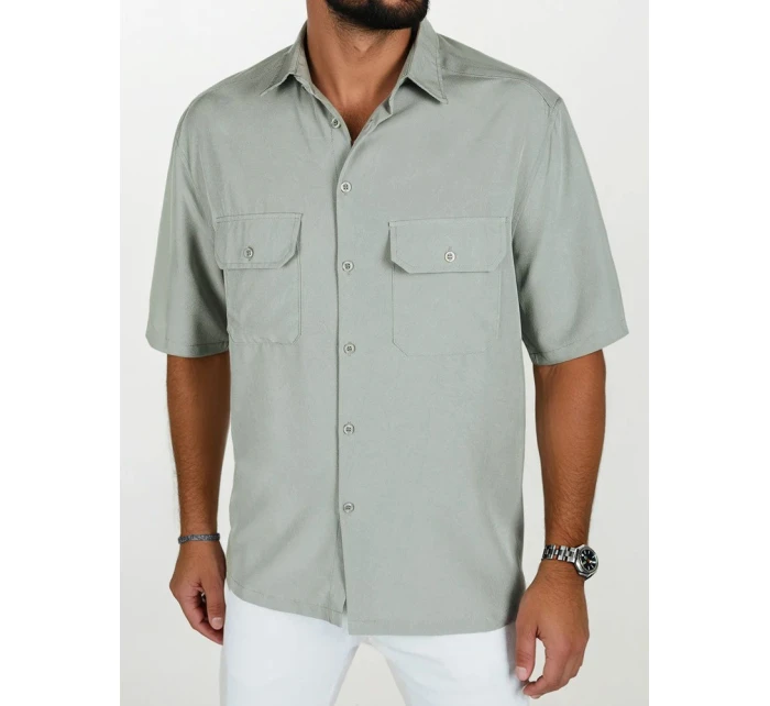 Pánské šedé tričko s krátkým rukávem FashionStreet KX1081