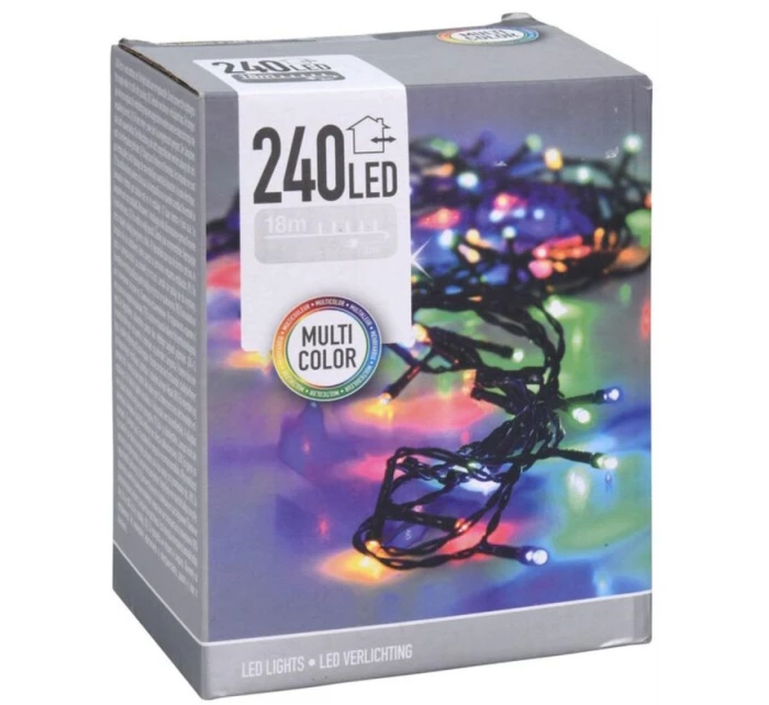 VÁNOČNÍ STROM SVĚTLA SVĚTELNÝ ŘETĚZ 240 VEDL VÍCEBAREVNÝ