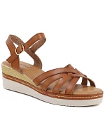 Dámské vestavěné ažurové sandály béžové Sabatina