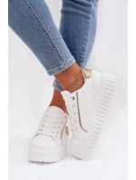 Dámské tenisky na platformě s ozdobným detailem Bílé model 21997733 - EVENTO