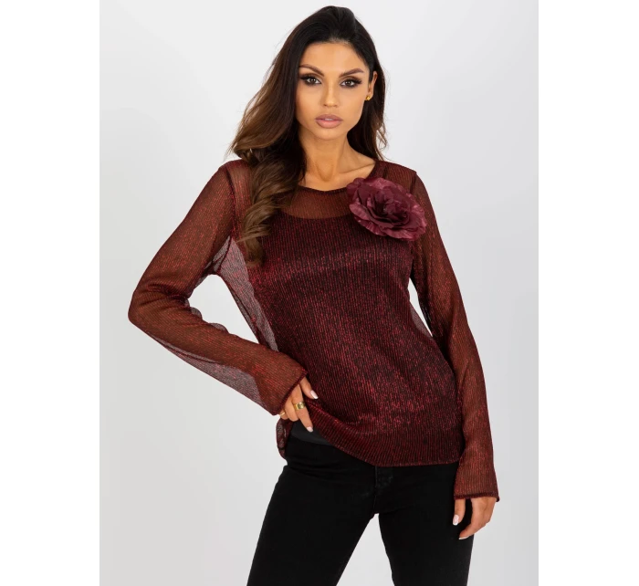 Dámská halenka s LK KMPL černá a červená model 18037022 - FPrice Dámská halenka s LK KMPL černá a červená model 18037022 - FPrice