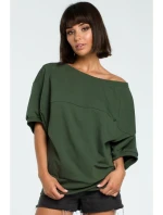 Halenka nadměrné velikosti se zavinovacími detaily  zelená model 18001814 - BeWear