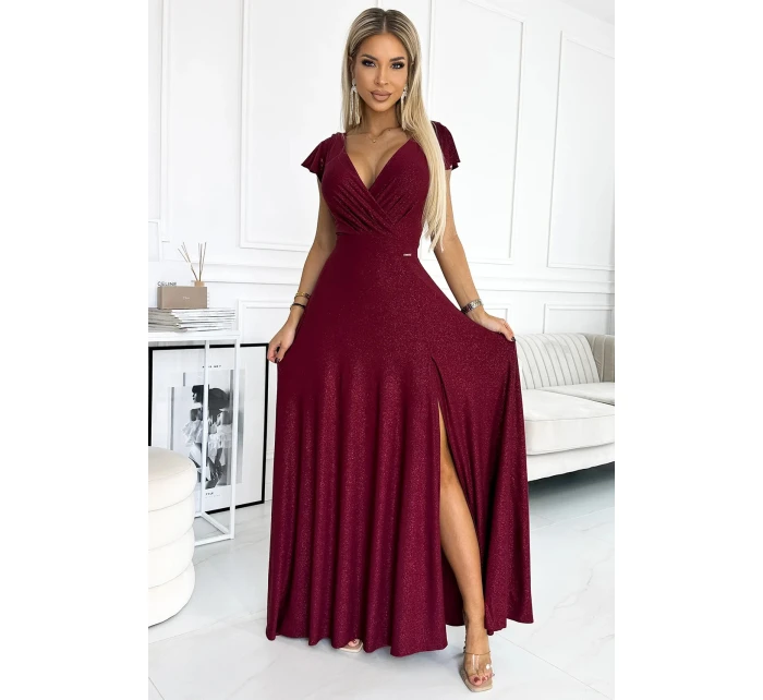 Dámské šaty 411-8 CRYSTAL bordó - Numoco
