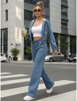 Spodnie damskie z niebieskie model 22016773 - FashionStreet Spodnie damskie z niebieskie model 22016773 - FashionStreet