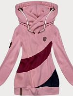 Silná dámská pruhovaná halenka růžovo-maroon (2302)