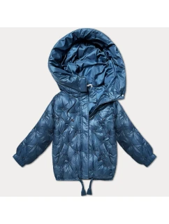 Světle modrá prošívaná oversize bunda s kapucí Minority (M2-6510-30)