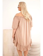 Dámské plus size bavlněné šaty s volánem fango Dámské plus size bavlněné šaty s volánem fango
