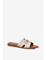 Dámské Ploché Pantofle S Dekorativním Béžové model 21697812 - EVENTO