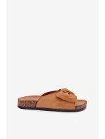 Dámské Pantofle Na Korkové Podešvi S Mašlí Camel model 21701469 - Boto Dámské Pantofle Na Korkové Podešvi S Mašlí Camel model 21701469 - Boto