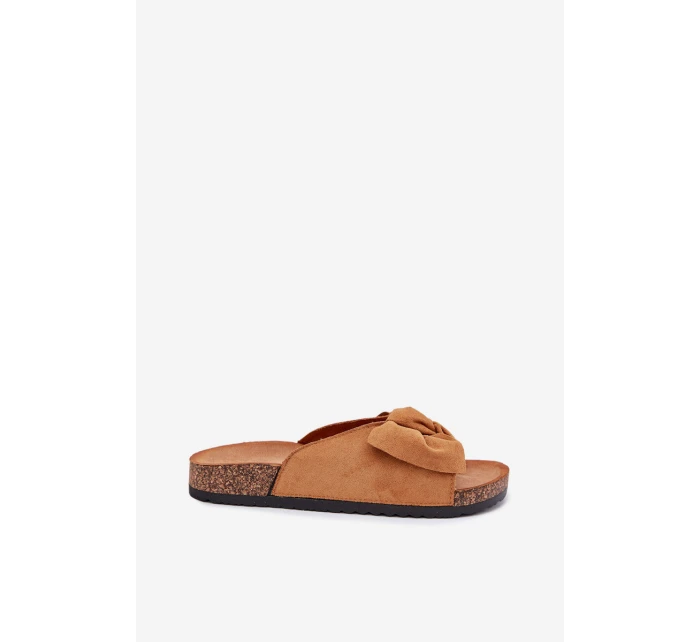 Dámské Pantofle Na Korkové Podešvi S Mašlí Camel model 21701469 - Boto Dámské Pantofle Na Korkové Podešvi S Mašlí Camel model 21701469 - Boto