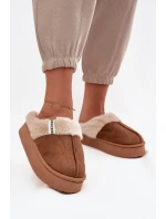 Dámské pantofle s kožíškem Hnědé model 21714470 - Boto