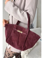 Kožená semišová kabelka bordová model 21728389 - Boto Kožená semišová kabelka bordová model 21728389 - Boto