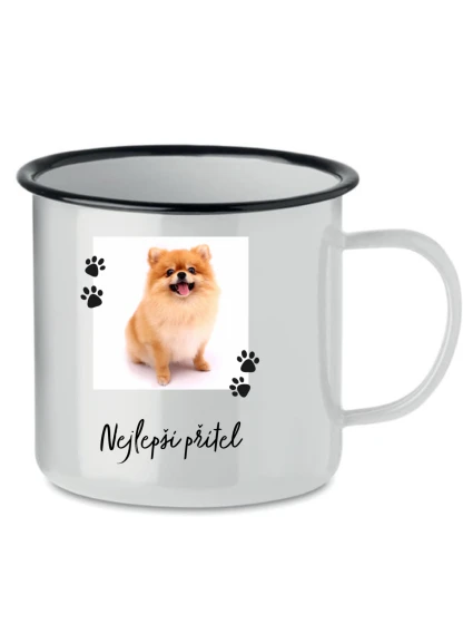 Personalizovaný retro plecháček - fotografie s mazlíčkem