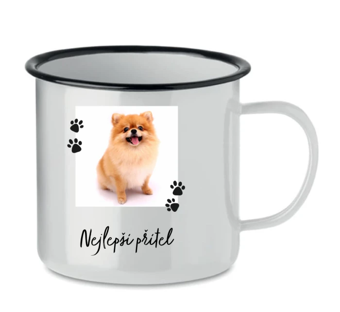 Personalizovaný retro plecháček - fotografie s mazlíčkem