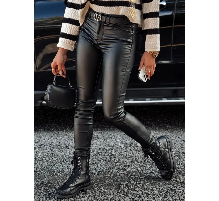 Dámské černé voskované kalhoty GLOSSTEP FashionStreet UY2194 Dámské černé voskované kalhoty GLOSSTEP FashionStreet UY2194
