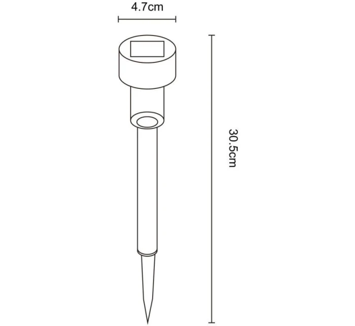 PLASTOVÁ SOLÁRNÍ LAMPA 4,5x31 cm LED - KIT.4 ks