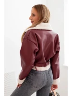 Dámská z ekokůže s a páskem bordová model 21273630 - K-Fashion