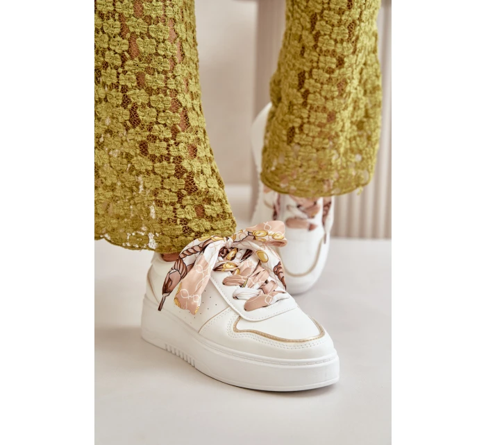 Dámské Tenisky Na Platformě S Dekorativním Šněrováním Bílé Mistra Dámské Tenisky Na Platformě S Dekorativním Šněrováním Bílé Mistra