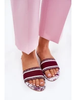 Vzory Ploché Sandály Dámské Bordó model 21689572 - Boto Vzory Ploché Sandály Dámské Bordó model 21689572 - Boto