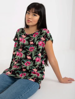 Dámská halenka D73771R10978P černá a zelená - FPrice