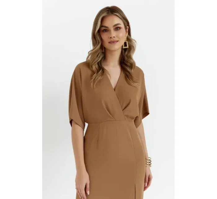 K163 Maxi šaty - béžové