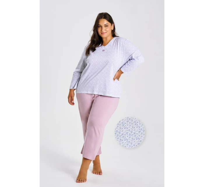 3463 DÁMSKÉ DLOUHÉ PYŽAMO DEBORA 2XL-4XL