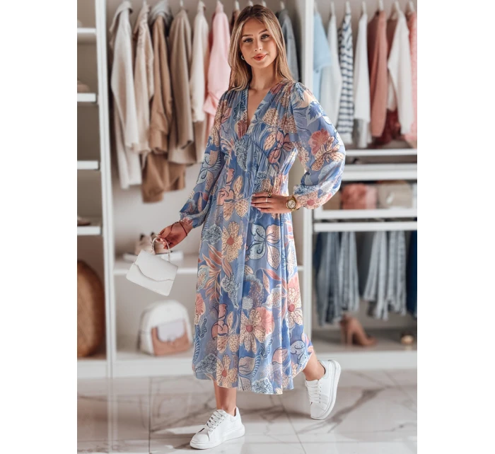 LILOVIE květinové maxi šaty jedné velikosti světle modré FashionStreet EY2570
