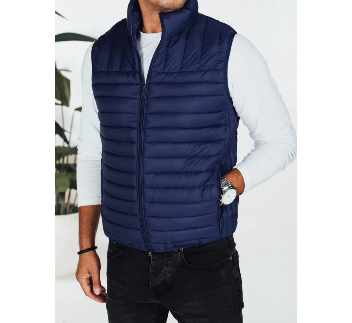 Pánská prošívaná tmavě modrá vesta Dstreet model 21991576 - FashionStreet Pánská prošívaná tmavě modrá vesta Dstreet model 21991576 - FashionStreet