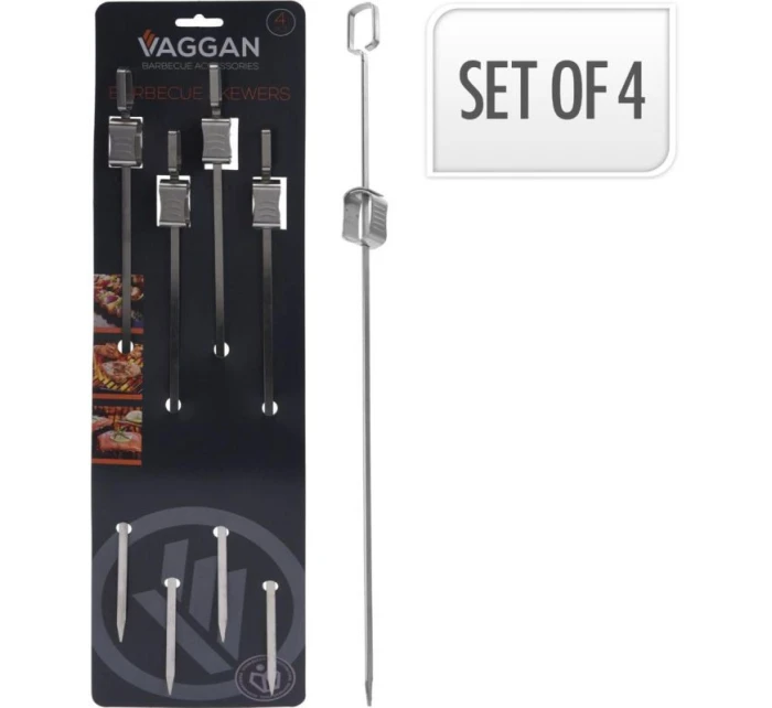 ŠPEJLE NA ŠPÍZY 4KS DÉLKA 40,5CM NEREZOVÁ OCEL