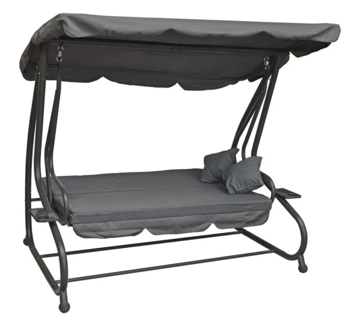 ZAHRADNÍ A BALKONOVÁ HOUPAČKA KASIA 3 OSOBY ŠEDÁ