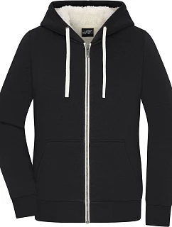 Daiber JN 1319 Dámská mikina s kapucí "Sherpa" 02.1319 black/nature