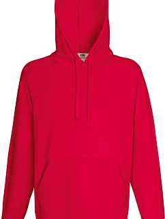 Fruit of the Loom Lightweight Hooded Sweat Pánská raglánová mikina s kapucí 16.2140 red