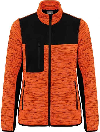 WK WK 9109 Dámská pracovní pletená fleecová bunda 20.9109 fluorescent orange melange/black WK WK 9109 Dámská pracovní pletená fleecová bunda 20.9109 fluorescent orange melange/black