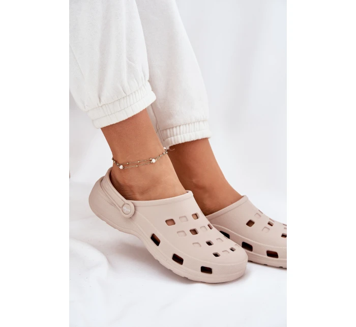 Dámské Pěnové Pantofle Béžové model 21698082 - Boto Dámské Pěnové Pantofle Béžové model 21698082 - Boto