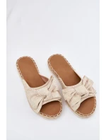 Dámské Pantofle Na Platformě S Pletením A Mašlí Béžové model 21700102 - Boto