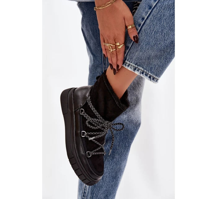 Dámské sněhule s šněrováním Černé model 21757757 - Boto Dámské sněhule s šněrováním Černé model 21757757 - Boto