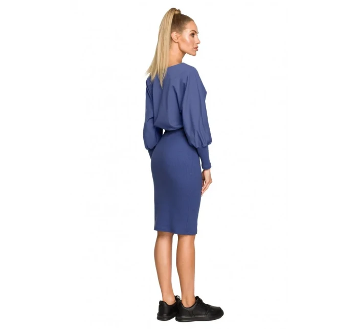 M690 Kombinované pletené šaty - černé M690 Kombinované pletené šaty - černé